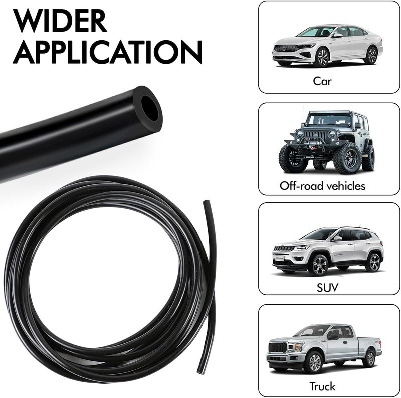Hbxdeco Windshield Washer Hose Kit, 13.12Ft Windshield Washer Fluid Hose with 12PCS Hose Connectors, Universal Windshield Wiper Hose Repair Kit for Connecting Car Water Pumps and Nozzle - Image 5